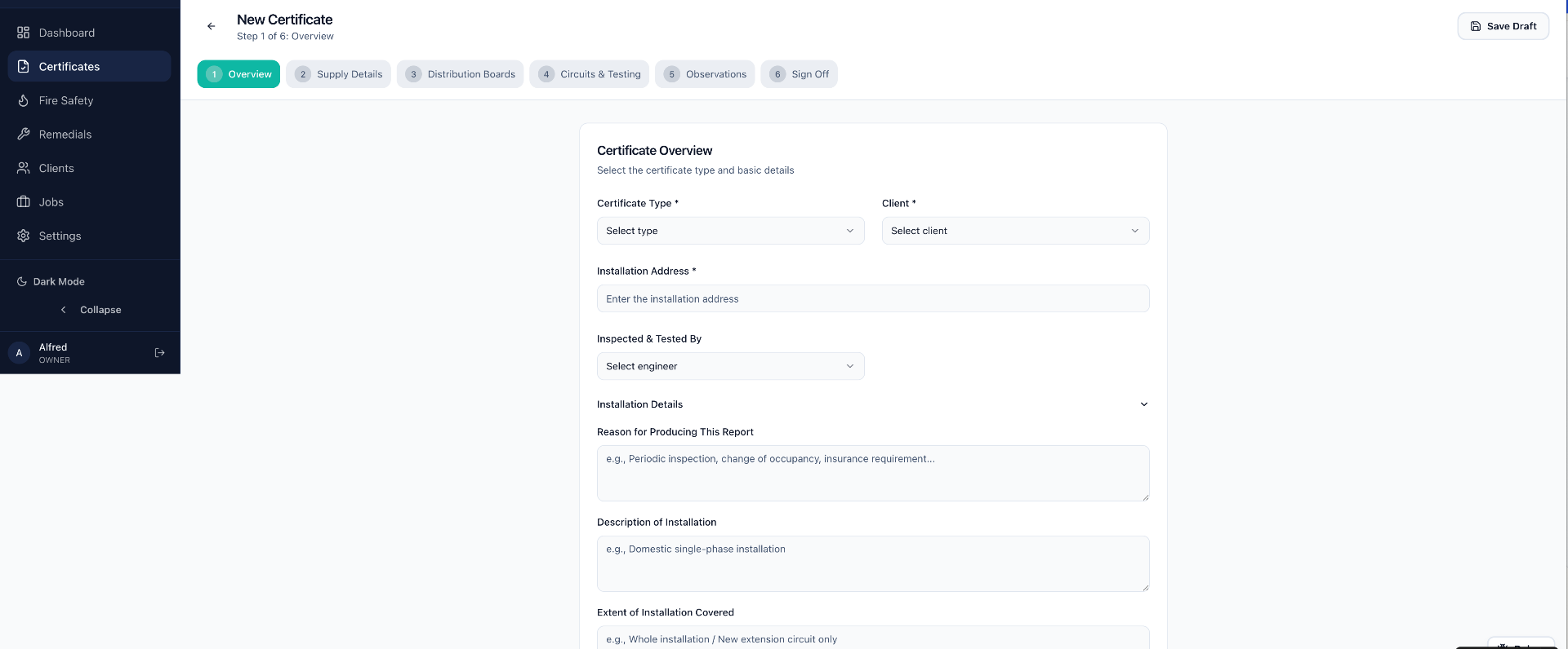 Electrical Certificate Software UK | EICR App for Electricians | CertStack